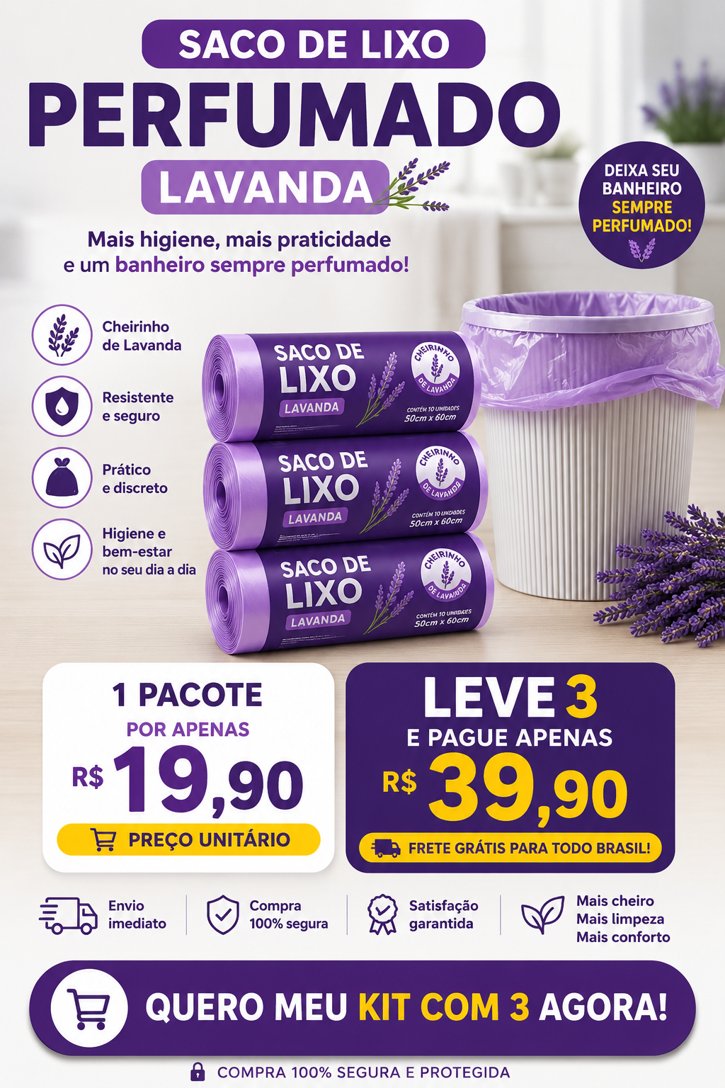 Saquinho perfumados com Cheirinho de lavanda – Oferta especial de 80% OFF 🎁
